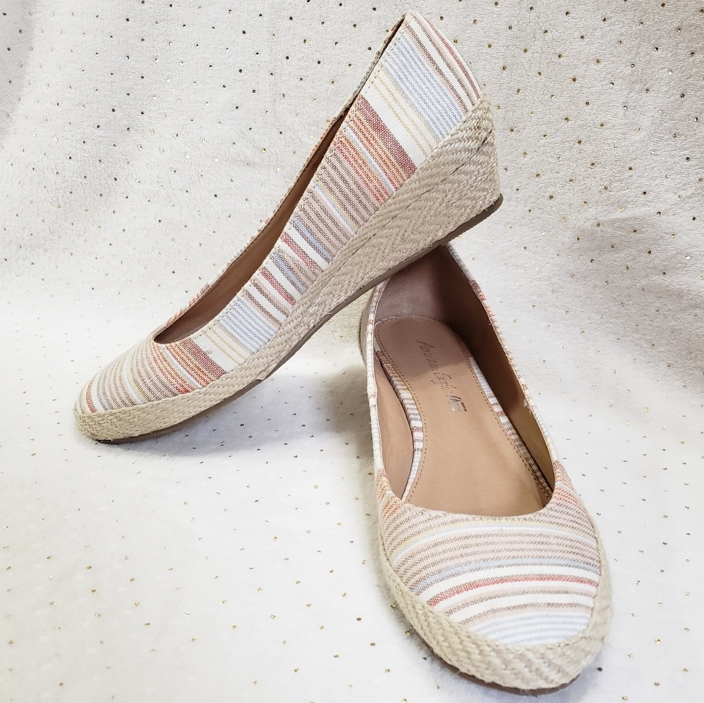 Striped Espadrille Low Wedges*American Eagle*A*